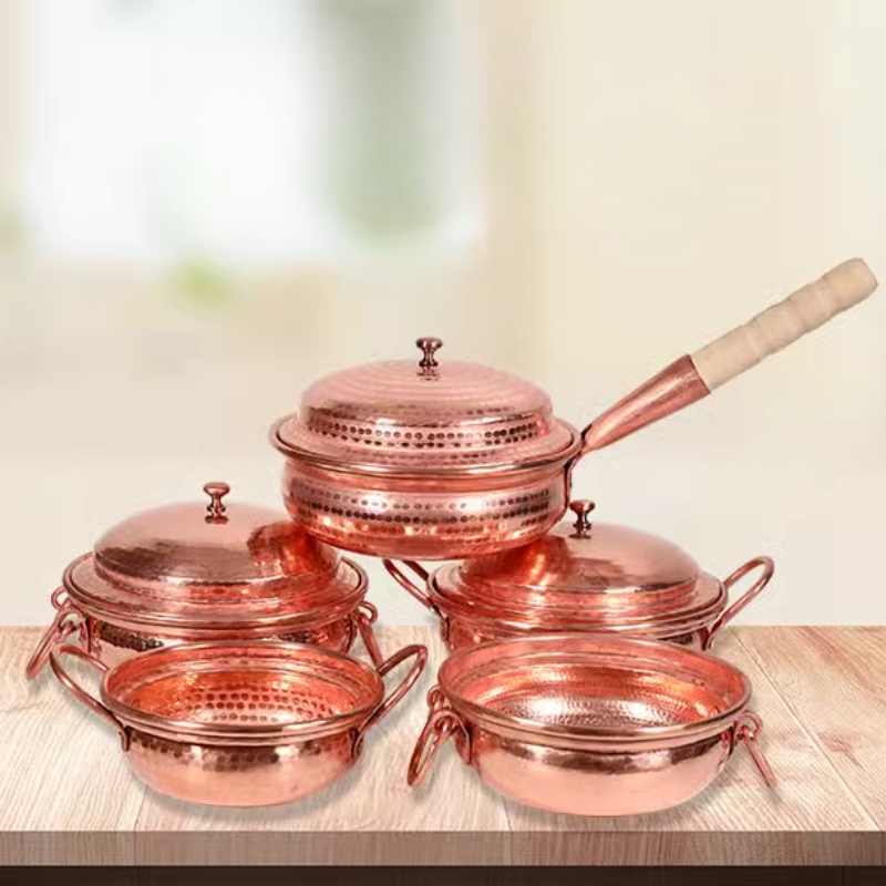 Soup Kettle Warmer - Handmade Pure Copper Double-Ear Rice Pot