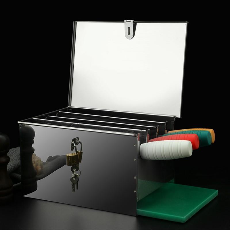 Commercial Kitchen Utensil Storage - Stainless Steel Knife Holder with Lock