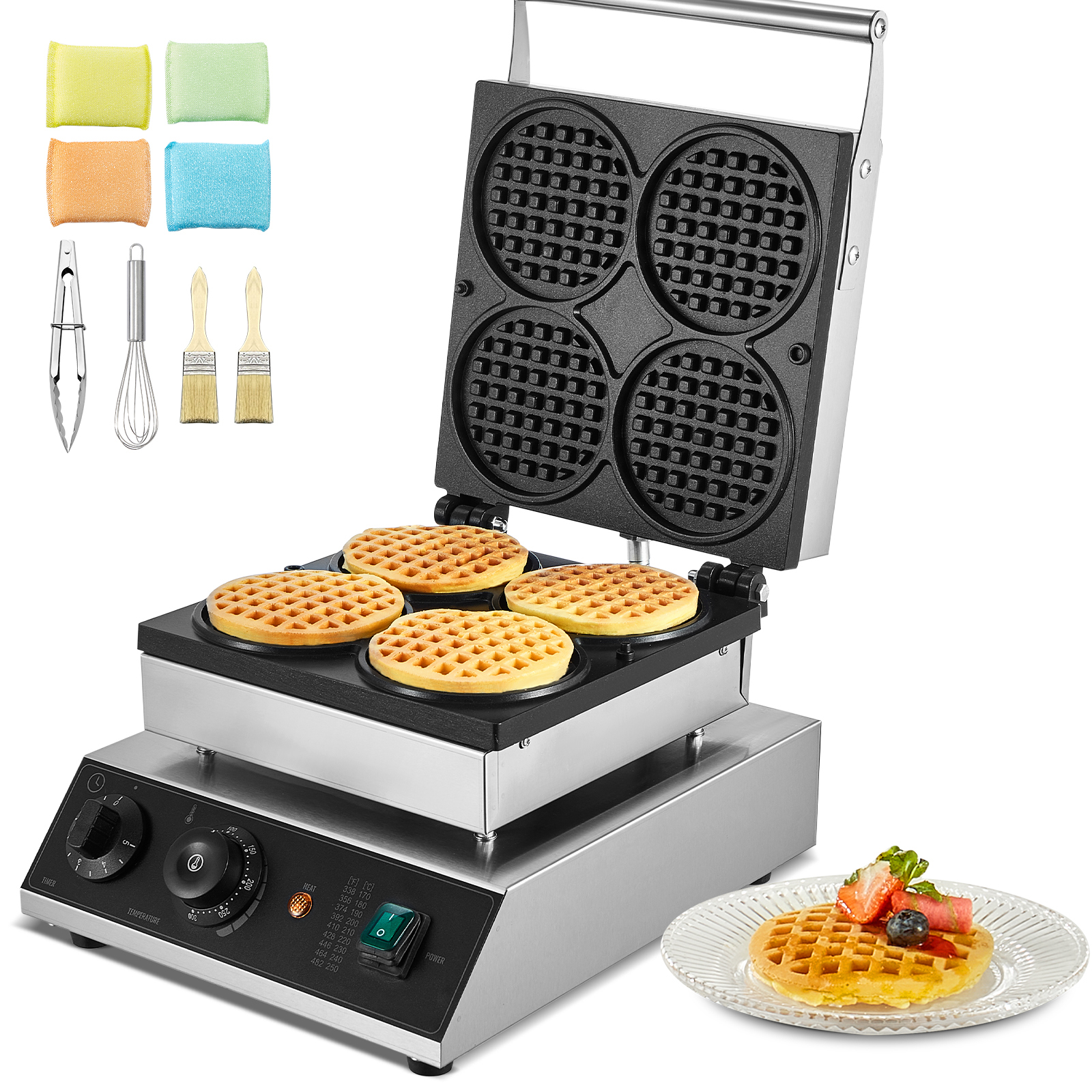 Donut Making Machine - SucceBuy 4 PCS Commercial Waffle Maker