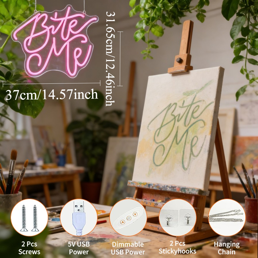 Bite Me Pink LED Neon Sign USB – Commercial Kitchen Ideas Bewertung und Preis