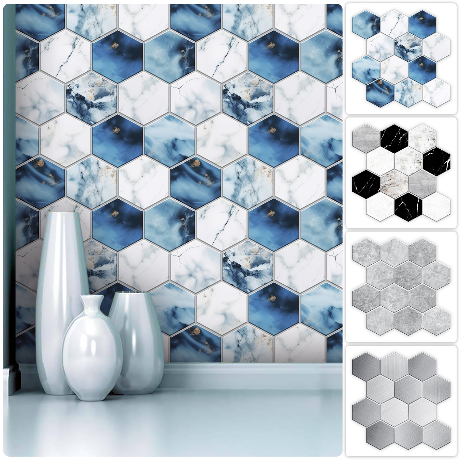 5 Styles Flat Hexagon Marble E – Commercial Kitchen Tiles Bewertung und Preis
