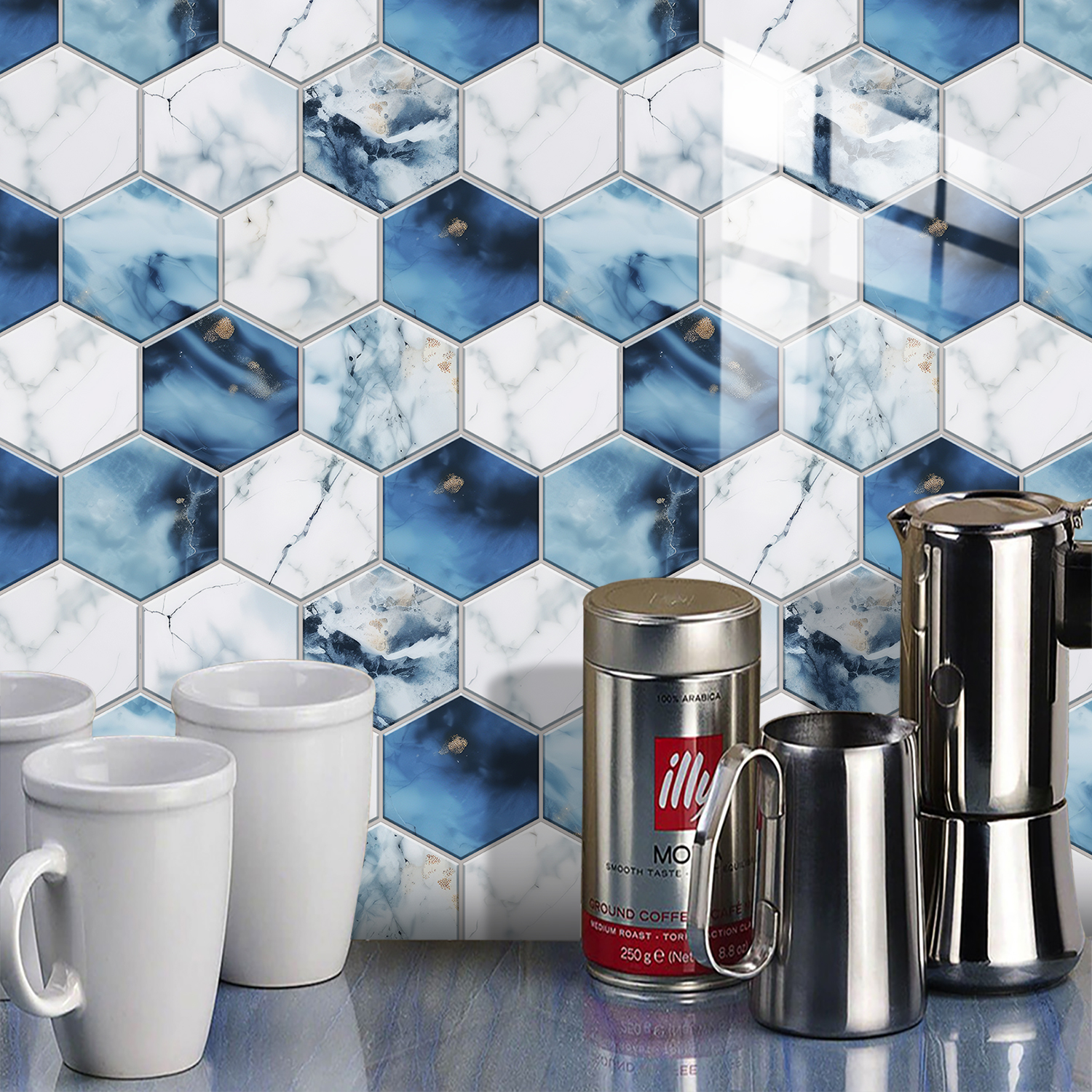 5 Styles Flat Hexagon Marble E – Commercial Kitchen Tiles Bewertung und Preis