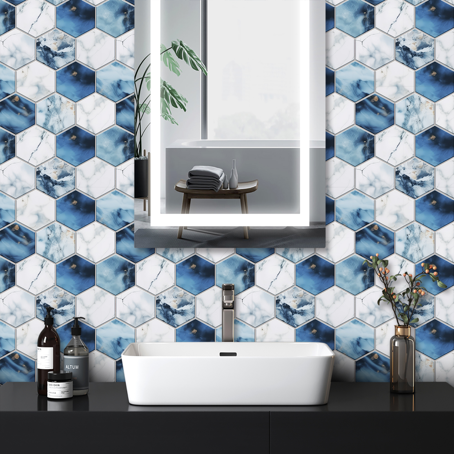 5 Styles Flat Hexagon Marble E – Commercial Kitchen Tiles Bewertung und Preis
