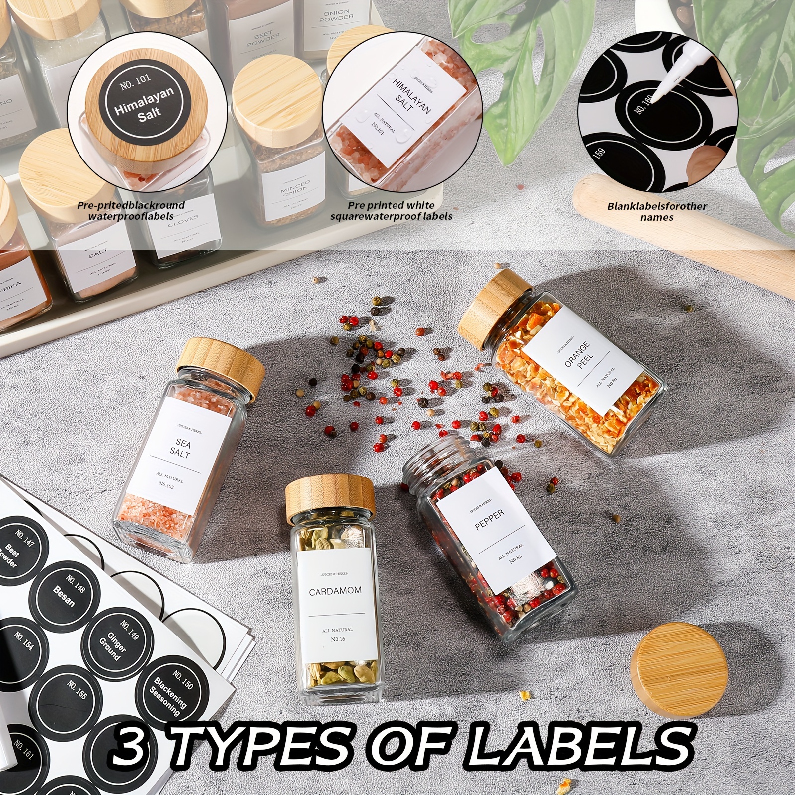 15/24/36pcs Spice Jars with La – Commercial Kitchen Ideas Bewertung und Preis