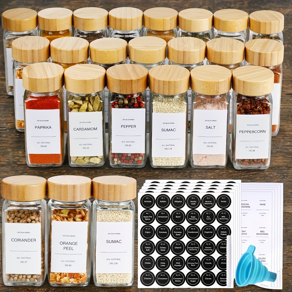 15/24/36pcs Spice Jars with La – Commercial Kitchen Ideas Bewertung und Preis