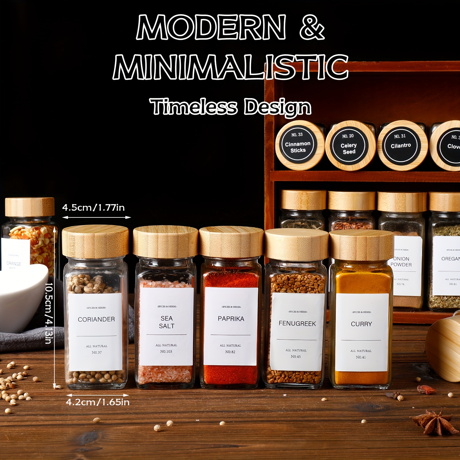 15/24/36pcs Spice Jars with La – Commercial Kitchen Ideas Bewertung und Preis