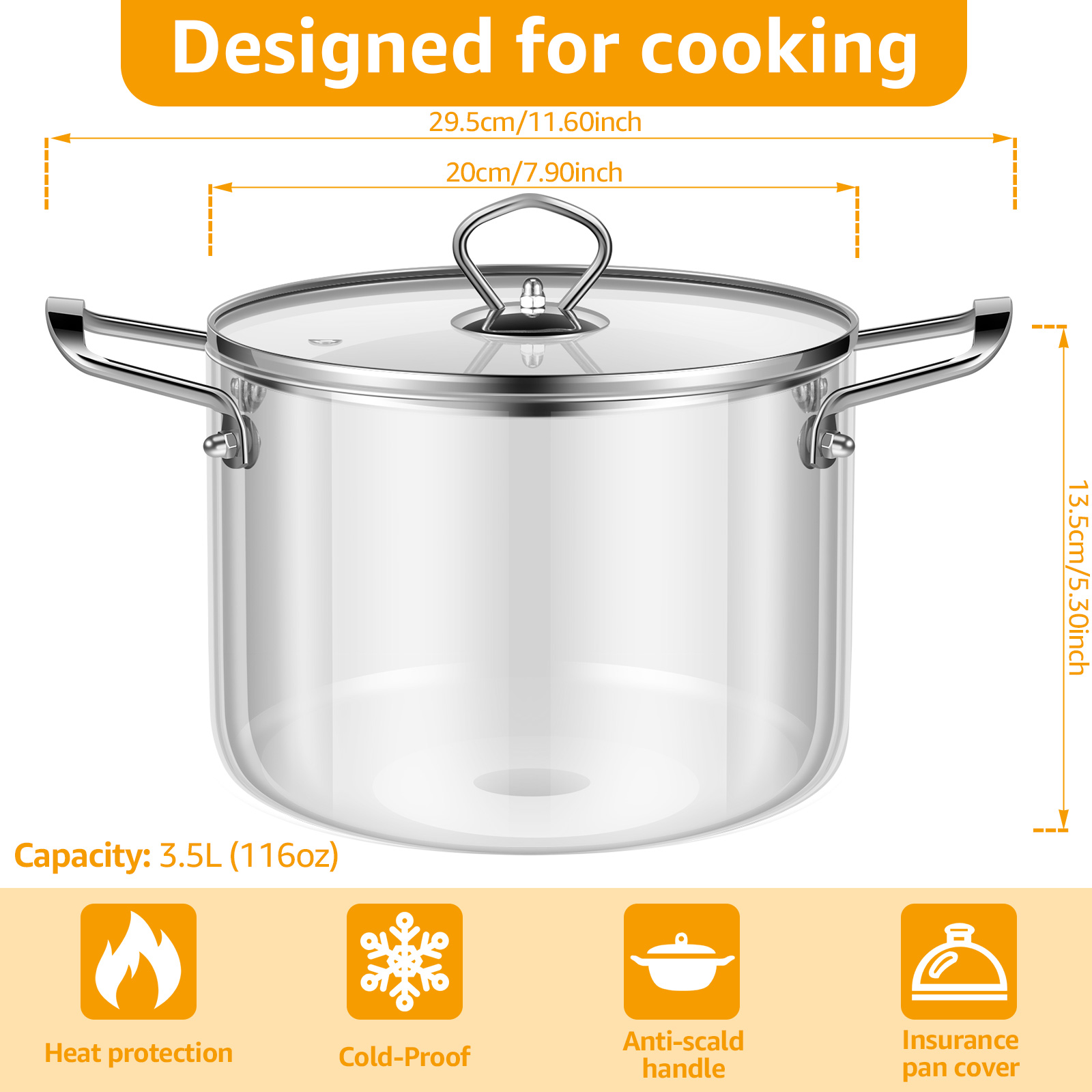 2.5L/3.5L Glass Cooking Pot wi – Soup Kettle Warmer Bewertung und Preis