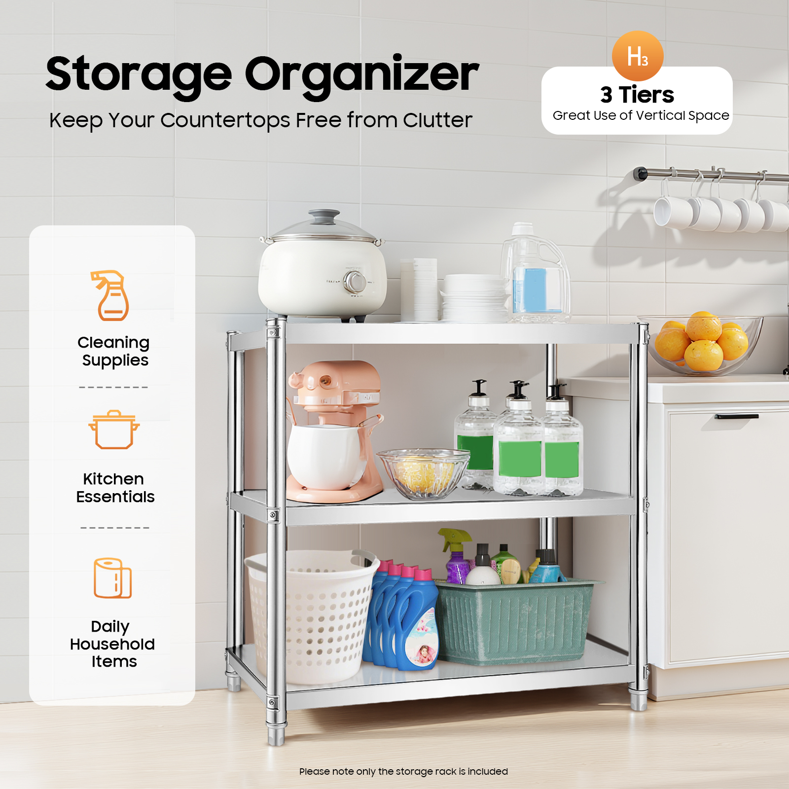 3-Tiers Kitchen Shelf Stainles – Commercial Kitchen Warehouse Bewertung und Preis