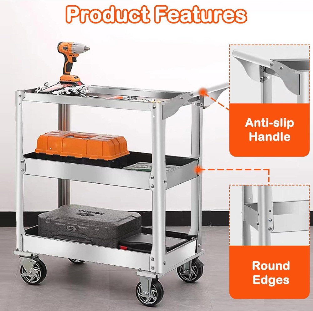 1100 lbs Heavy Duty 3-Tier Uti – Commercial Kitchen Warehouse Bewertung und Preis